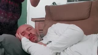 Sleeping Man Bamboozled by Imaginary Bug