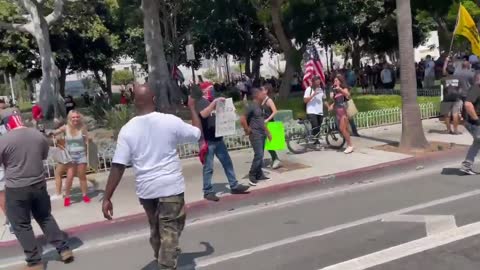 Clashes between Antifa and anti-mask protesters in L.A.