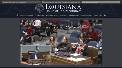 Colette Martin RN Testifies Before Louisiana Health and Welfare Committee Hearing