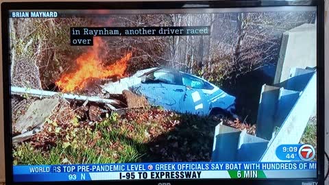 TRAPPED & IN TROUBLE: Man saved from burning car in Raynham [Massachusetts]