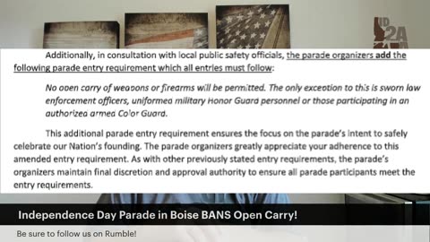 Open Carry Banned at Boise Independence Day Parade for Participants
