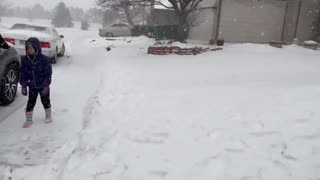 Kids Enjoy First Snow in Colorado