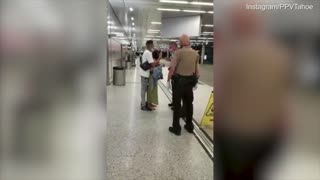 Woman has a meltdown after trying to board a flight barefoot in Miami