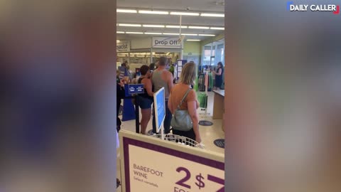 WINE BOTTLES FLEW During This Grocery Store Freakout