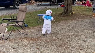 Marshmallow Man Faces off With Scary Monster