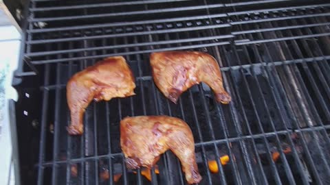 Smoked then BBQ grilled chicken