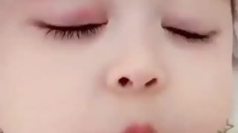 Cute baby flying kissing