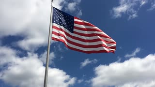 Large American Flag Waving