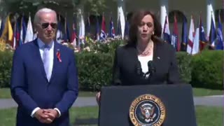 Kamala Harris says "we would not be here, were it not, for the vision, the courage, the unwavering determination of one particular individual, Joe Biden."