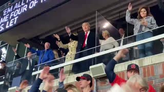 Donald Trump Does "Tomahawk Chop" During EPIC World Series Appearance