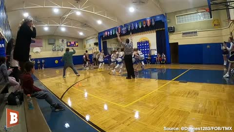 Full-Court Buzzer Beater Shot Causes Middle School Game to ERUPT