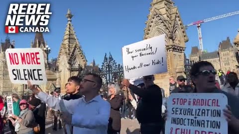 Chants of "leave our kids alone" at Parliament Hill in Ottawa