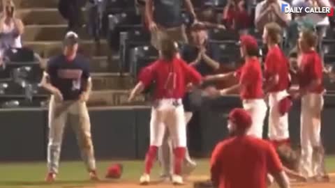 Baseball Player Throws Haymaker In Handshake Line