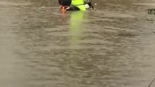 Flooded Intersection Motorcycle Fail