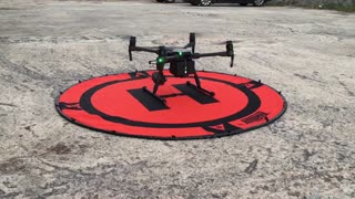 High end drone in flying over