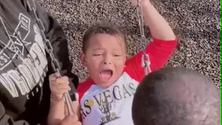 Boy Gets Stuck in Baby Swing