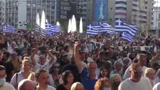 Athens, Greece: Massive Protests Against Mandatory Vaccines Outside Parliament