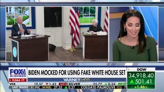Why is Biden using a fake White House set