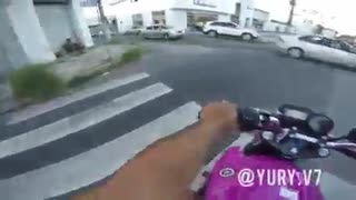 Crazy motorcycle rider