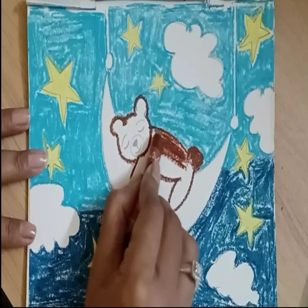 Good Night Drawing For Kids | Kids Good Night Easy Drawing | Simple