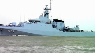 Royal Thai Navy battle ship at Songkhla, Thailand