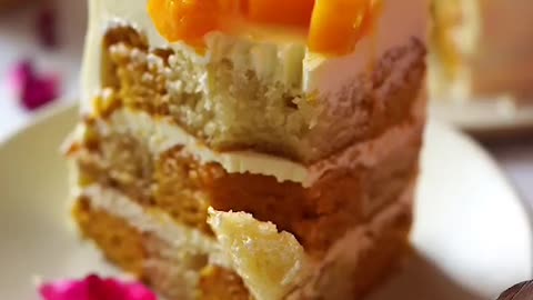 Eggless Mango Almond Checkerboard Cake