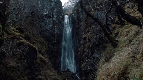 Waterfall Scotland water snow