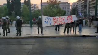 Anti-vaccine passport protest takes place in Central Athens (Syntagma Square).