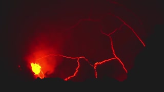 Lava Erupting from the crater of a volcano