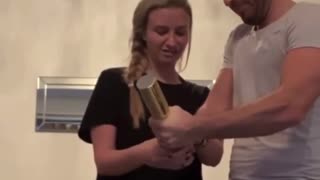 Gender reveal starts with an epic fail, ends in excitement