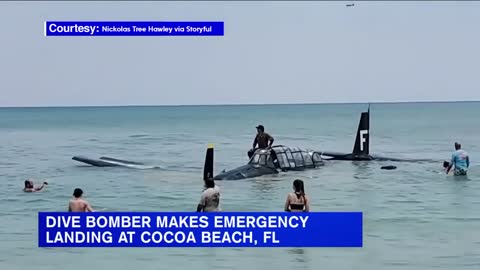 A WWII plane was forced to crash land on a crowded Florida resort.