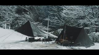 Solo snow winter camping -15°C