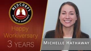 Happy 3 year work anniversary to Michelle Hathaway.