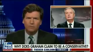 Tucker Carlson appears to mock Lindsey Graham in handoff to Sean Hannity.
