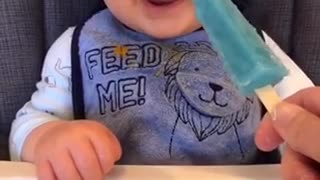 Safe to say this baby is satisfied with his first popsicle