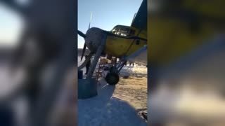 Passenger Films Rickety Biplane Crashing On Takeoff 02