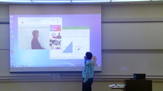 Funny Math Professor Fixes Projector Screen