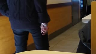 Pt. 2 old man dances to music at dunkin donuts