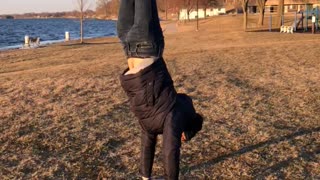 Catching Phone while Handstand