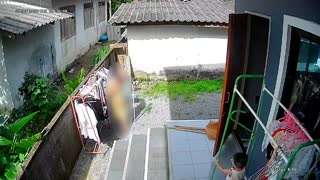 Mother Shocked When Son Slips Down Steps