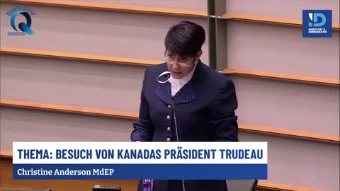 Parlement Européen : Christine Anderson pulvérise Justin Trudeau !