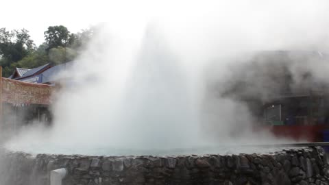 Volcanic water geyser