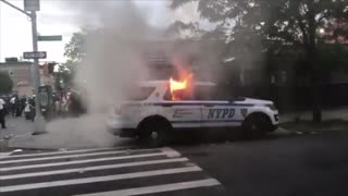 Suspect who set NYPD van on fire caught