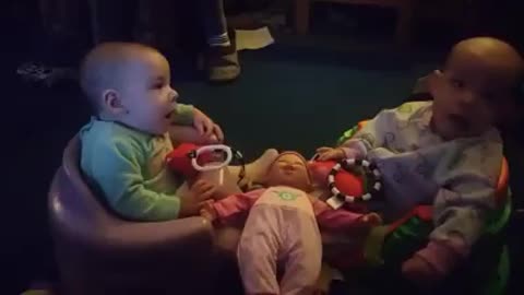 The babies first fight. Wait for it...
