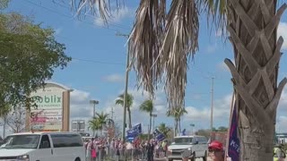 Trump Supporters welcoming President Trump in Florida