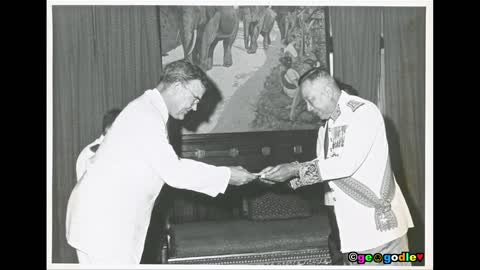 Ambassador Godley Vientiane Laos briefing c.1971 curated by Geo(rge) Godley