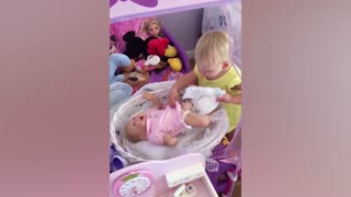 Cute Babies Play Funniest Doll