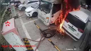 electric vehicle catches fire