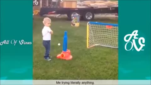 Boy Plays With Baseball Bat