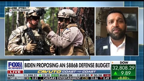Kash Patel discussing the military budget with Neil Cavuto.